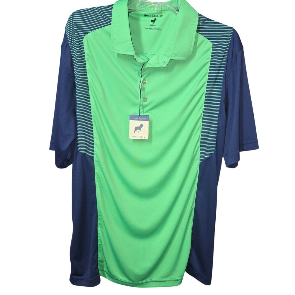 Horn Legend Performance Polo Men’s Large Moisture Wicking 100% Poly NWT